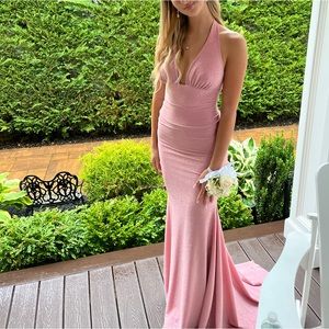 Size small shimmery dusty pink senior prom gown!